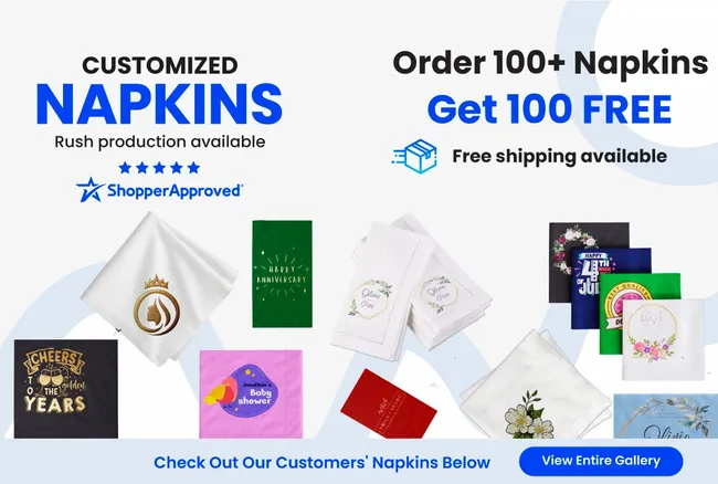 Custom Napkins With Logo, Single Sided Spun Cloth Napkin